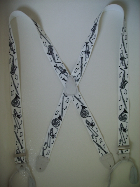 BUTTON-ON HORN Suspenders 1 1/2 inches wide and 48 inches long UB120N48HORN